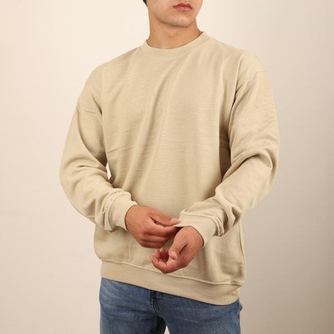 Baskısız Bisiklet Yaka Sweatshirt