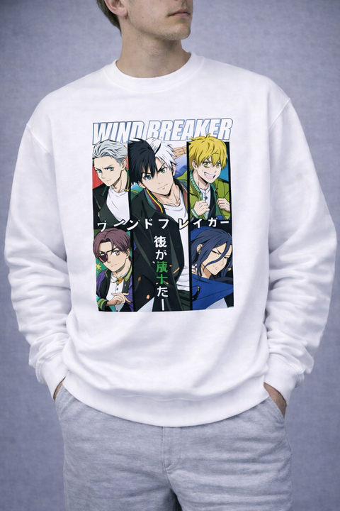 Wind Breaker – Team Characters Panel Sweatshirt