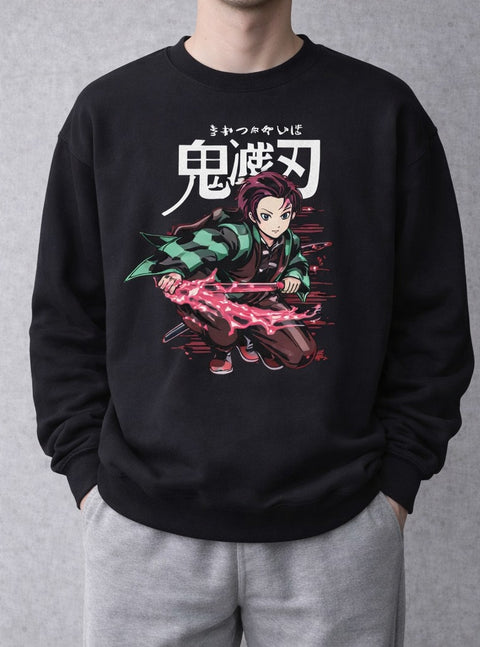 Demon Slayer – Tanjiro Red Blade Scene Sweatshirt