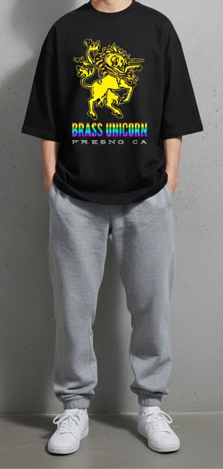 Brass Unicorn – Fresno CA (Streetwear Logo) Oversize Tişört