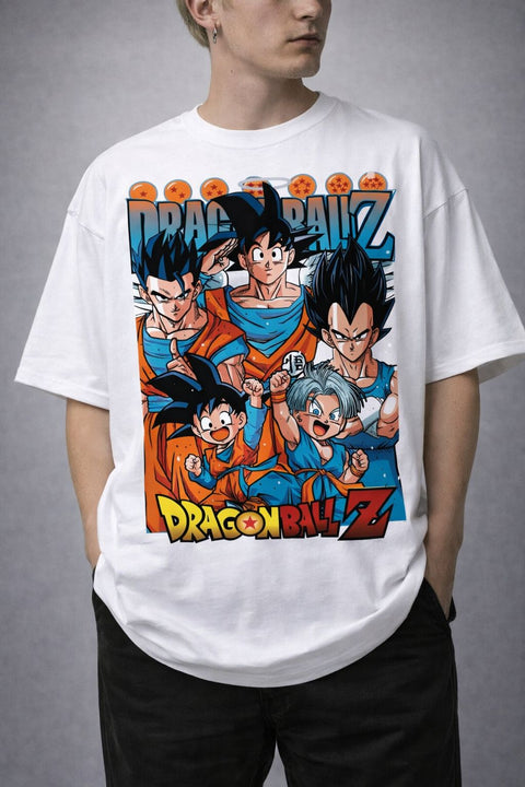 Dragon Ball Z – Chibi DBZ Characters / Retro Poster Oversize Tişört