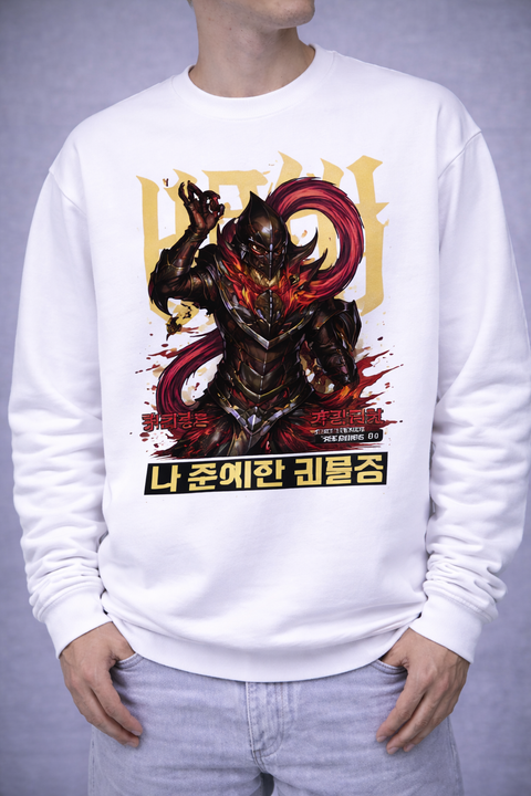 Dark Samurai – Red Flame Mask Illustration  Sweatshirt