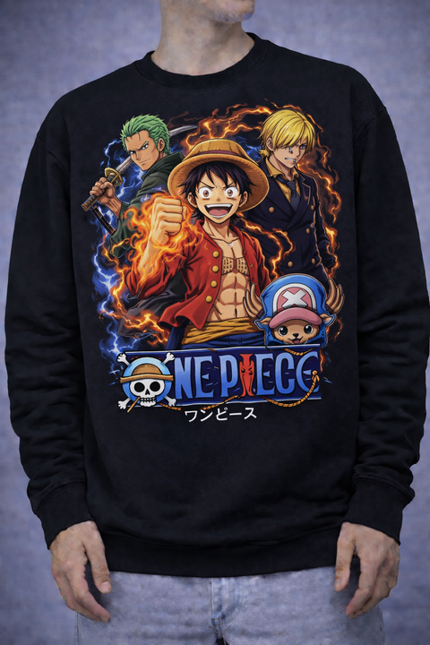 One Piece – Luffy Flame Aura Illustration  Sweatshirt