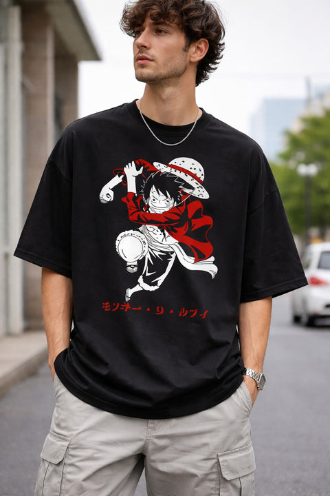 One Piece – Monkey D. Luffy Anime Oversize Tişört