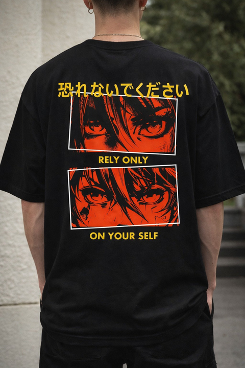 Tokyo Ghoul – Rize / Kaneki Panel “Rely Only On Yourself” Oversize Tişört