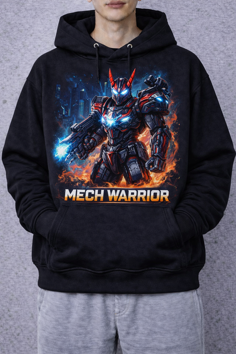 Mech Warrior – Sci-Fi Robot Battle Hoodie