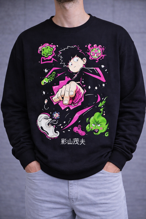 Anime Girl – Neon Pink Chaos Illustration Sweatshirt