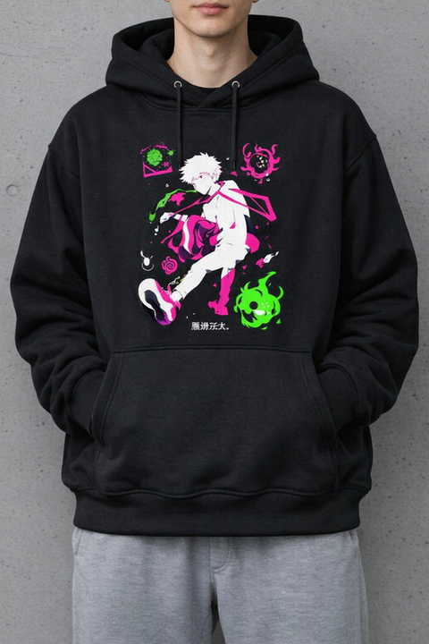 Neon Chaos – Cyberpunk Anime Hoodie