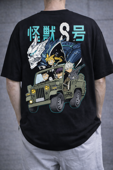 Jujutsu Kaisen – Megumi Fushiguro Divine Dogs with Jeep Oversize Tişört