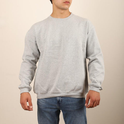 Baskısız Bisiklet Yaka Sweatshirt
