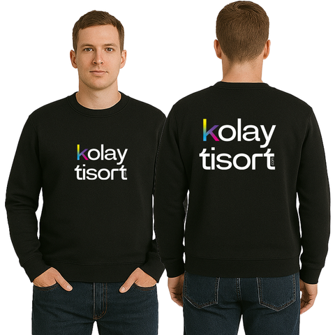 Baskılı Yetişkin Bisiklet Yaka Sweatshirt