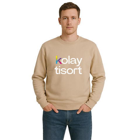 Baskılı Yetişkin Bisiklet Yaka Sweatshirt