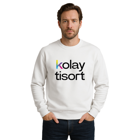 Baskılı Yetişkin Bisiklet Yaka Sweatshirt